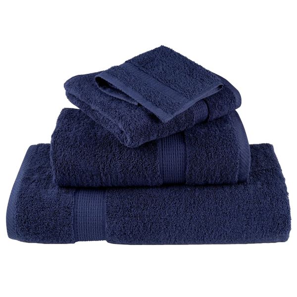 vidaXL Premium Guest Towels "SOLUND" 2 pcs Navy Blue 30x50 cm 600 gsm