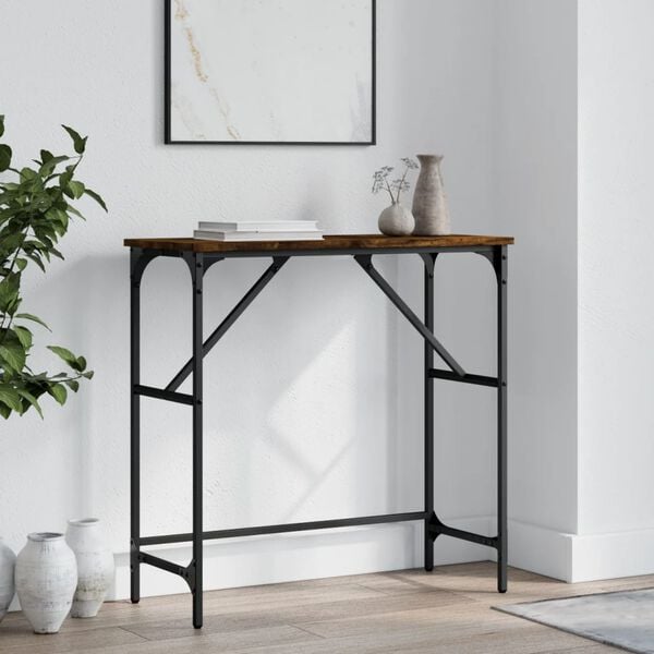 vidaXL Console Table Smoked Oak 75x32x75 cm Engineered Wood