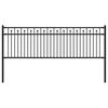 vidaXL Spike Fence Black 200 x 110 cm Powder-Coated Steel