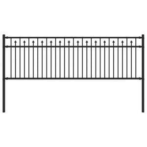 vidaXL Spike Fence Black 200 x 110 cm Powder-Coated Steel