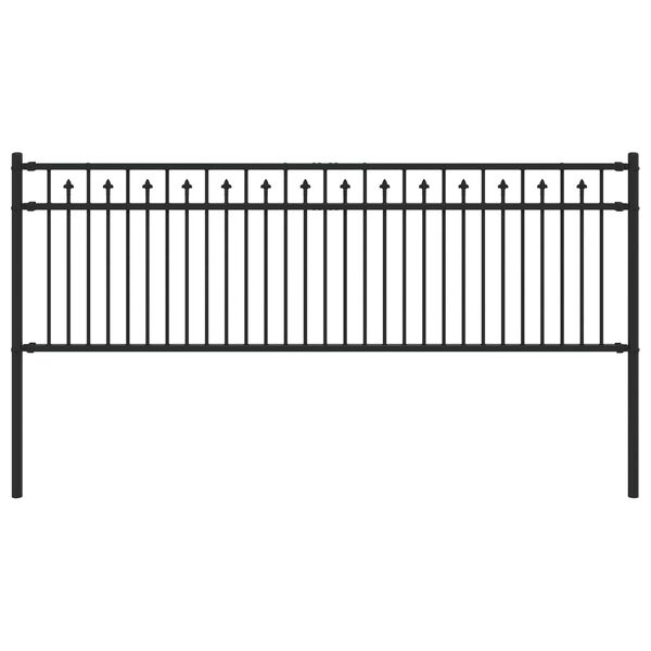 vidaXL Spike Fence Black 200 x 110 cm Powder-Coated Steel