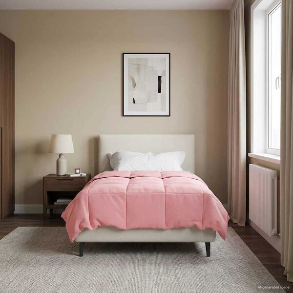 vidaXL Winter Duvet Quilted Pink 135 x 220 cm Microfiber