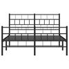 vidaXL Metal Bed Frame without Mattress with Footboard Black 150x200cm