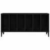 vidaXL Record Cabinet Black Oak 100 x 38 x 48 cm Engineered Wood