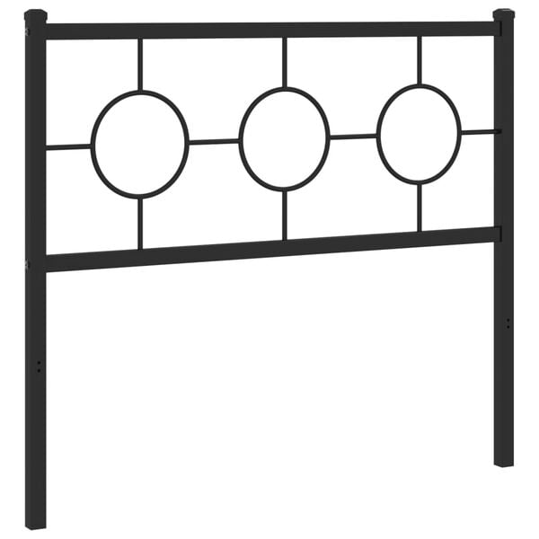 vidaXL Metal Replace Headboard Black 100 cm