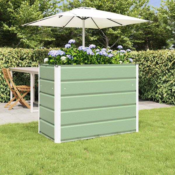 vidaXL Planter Pastel Green 100 x 50 x 77 cm Galvanised Steel