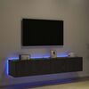 vidaXL TV Wall Cabinet 2 pcs Black Oak 80 x 35 x 31 cm Engineered Wood