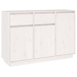 vidaXL Sideboard White 110x34x75 cm Solid Wood Pine