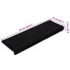 vidaXL Stair Mats 20 pcs 65x21x4 cm Black Rectangular Edge