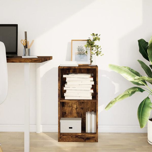 vidaXL Bookcase Smoked Oak 40x24x76 cm Engineered Wood