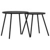 vidaXL Garden Coffee Tables 2 pcs Round Black Powder-coated Steel