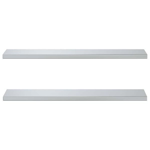 vidaXL Wall Shelves 2 pcs 100x23.5 cm Silver Stainless Steel