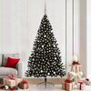 vidaXL Artificial Pre-lit Christmas Tree Black 210 cm PVC