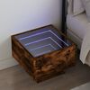 vidaXL Bedside Table with Infinity LED Smoked Oak 40x40x30 cm