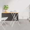 vidaXL Bistro Table Folding White Ø50x71 cm Powder-coated Steel