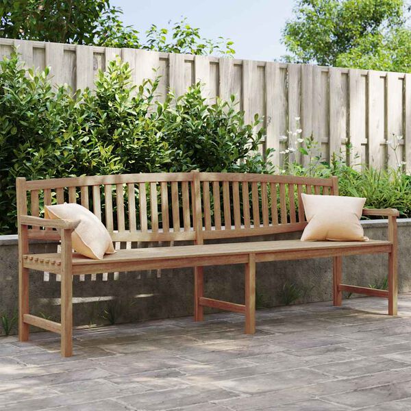 vidaXL Garden Bench 228x59.5x90 cm Solid Teak Wood