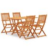 vidaXL 5 Piece Folding Outdoor Dining Set Solid Eucalyptus Wood