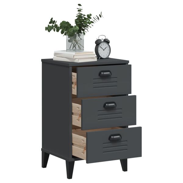 vidaXL Bedside Cabinet VIKEN Anthracite Grey Engineered Wood