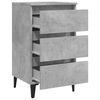 vidaXL Bed Cabinet with Metal Legs Concrete Grey 40x35x69 cm