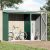vidaXL Garden Firewood Shed Green 245x98x159 cm Galvanised Steel