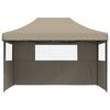 vidaXL Party Tent Folding Taupe 279 x 410 x 315 cm Oxford Fabric