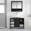 vidaXL Bathroom Sink Cabinet Black 80x33x60 cm Engineered Wood