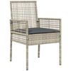 vidaXL Garden Dining Set 3 pcs Grey Poly rattan