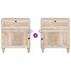 vidaXL Bedside Cabinet Beige 50 x 33 x 60 cm Solid Acacia wood
