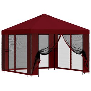 vidaXL Garden Gazebo with Sidewalls 3 x 3 m Burgundy