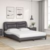 vidaXL Bed Frame with LED without Mattress "Hvar" Grey 160x200 cm