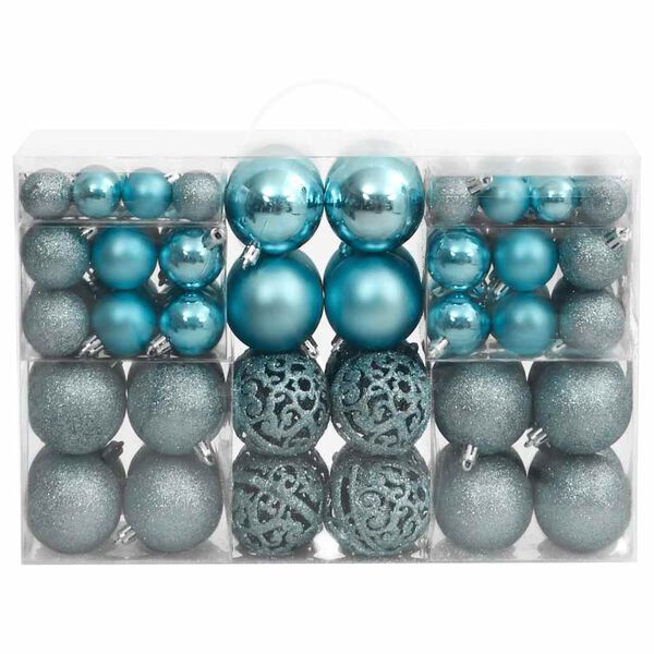 vidaXL Christmas Baubles 100 pcs Turquoise 3 / 4 / 6 cm