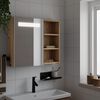 vidaXL Bathroom Mirror Cabinet with LED Light Oak 60x13x52 cm