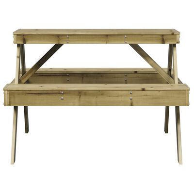 vidaXL Picnic Table White 105x134x75 cm Solid Wood Pine