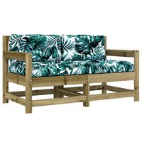 vidaXL Garden Chairs with Cushions 2 pcs Impregnated Wood Pine
