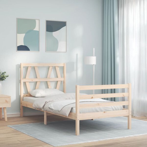 vidaXL Bed Frame without Mattress 90x200 cm Solid Wood