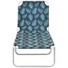 vidaXL Folding Sun Lounger Steel and Fabric Leaves Print