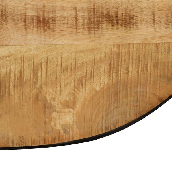 vidaXL Coffee Table Oval Solid Rough Mango Wood and Steel 100 cm