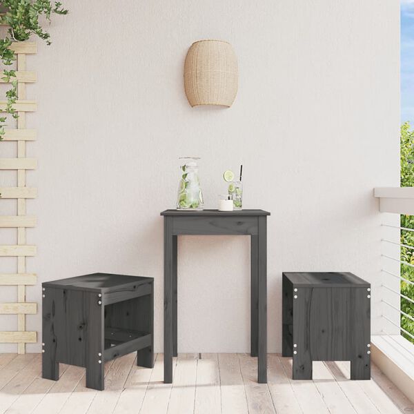 vidaXL Garden Stools 2 pcs Grey 40x36x45 cm Solid Wood Pine