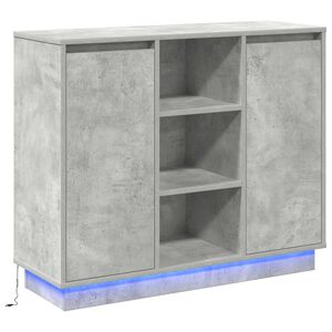 vidaXL LED Sideboard Concrete Grey 90 x 32 x 75 cm Engineered Wood