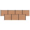vidaXL Fence Panel 7 pcs 1188 x 146 cm WPC and Aluminium Brown