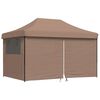 vidaXL Party Tent Brown with Black Frame Oxford Fabric