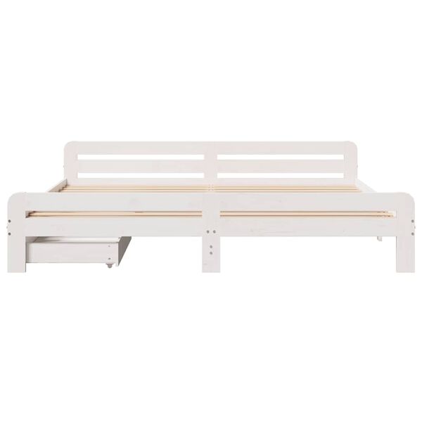 vidaXL Bed frame without Mattress White 200x200 cm Solid Wood Pine