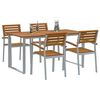 vidaXL Garden Dining Set 5 pcs Grey Solid Acacia Wood