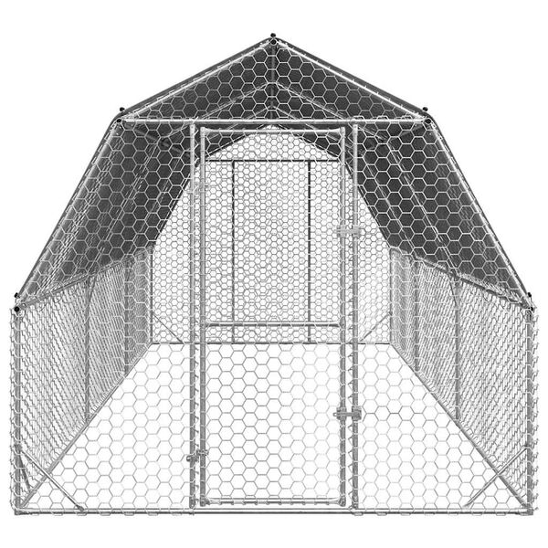 vidaXL Chicken Run with Roof 2.5x6x2.25 m Galvanised Steel