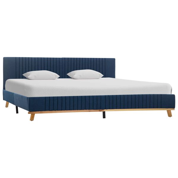 vidaXL Bed Frame without Mattress Blue Fabric 180x200cm