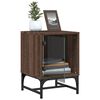 vidaXL Bedside Cabinet with Glass Door Brown Oak 35x37x50 cm