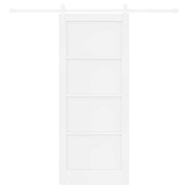 vidaXL Sliding Door White 83 x 202 cm Solid Pine Wood