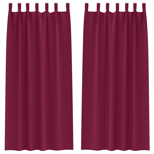 vidaXL Blackout Curtains with Rings 2 pcs Wine Red 225 x 140 cm