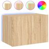 vidaXL TV Wall Cabinet with LED Lights Sonoma Oak 60x35x41 cm