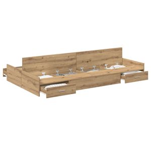 vidaXL Storage Bed Frame Artisan Oak 120 x 190 cm Engineered Wood